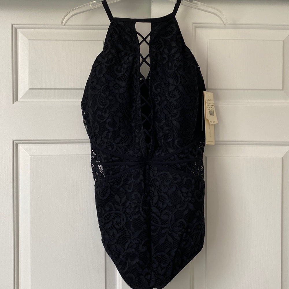 Profile by Gottex Lace Halter One-Piece Swimsuit NWT